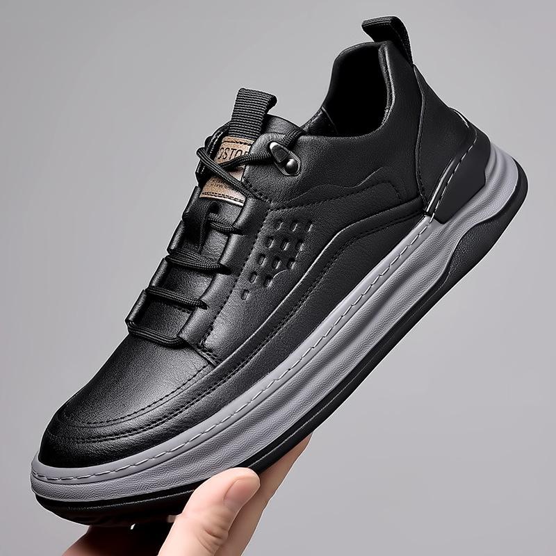 

Spring Men s Cowhide Breathable Soft Sole Sports Shoes Fashion Casual Board Shoes Men s Shoes 44