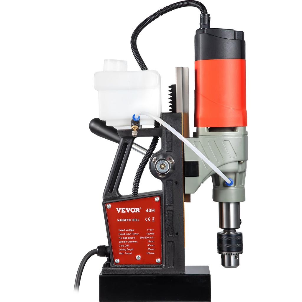VEVOR Magnetic Drill, 1200W 4 cm Boring Diameter, 2922lbf/13000N Portable Electric Mag Drill Press with Variable Speed
