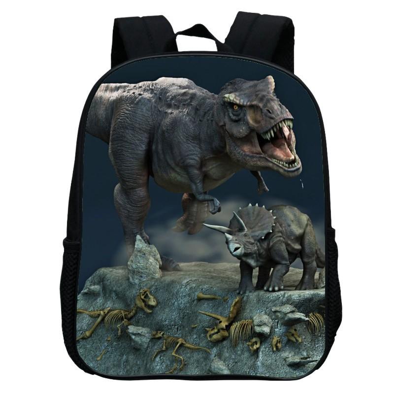 Gedruckter Tier-Dinosaurier Schulranzen Cartoon Tyrannosaurus Rex 17 Zoll Rucksack Leicht Lässig Herren