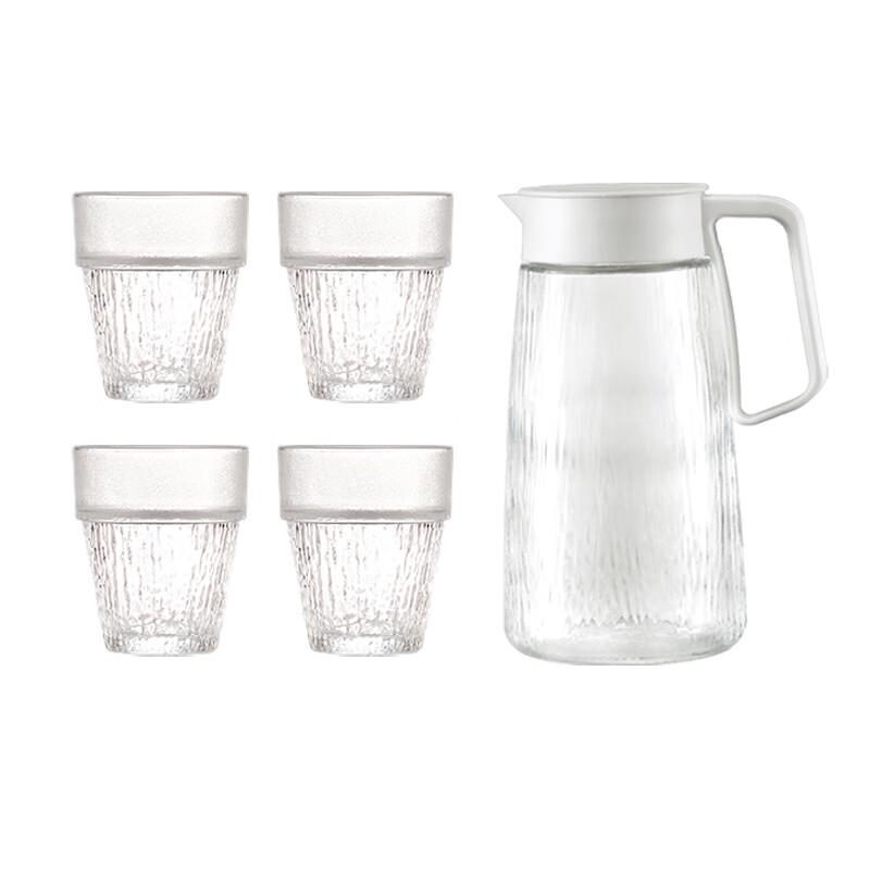 BAILOCK 5-Piece Glass Water Pitcher & Cup Set