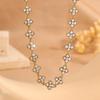 Colorful Diamond Four-Leaf Clover Jewelry Set - Necklace, Bracelet & Earrings for Women