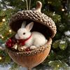 Creative Nut Shell Small Animal Pendants, Christmas Tree Artificial Hedgehog, Puppy, Sheep Ornaments for Festive Decoration