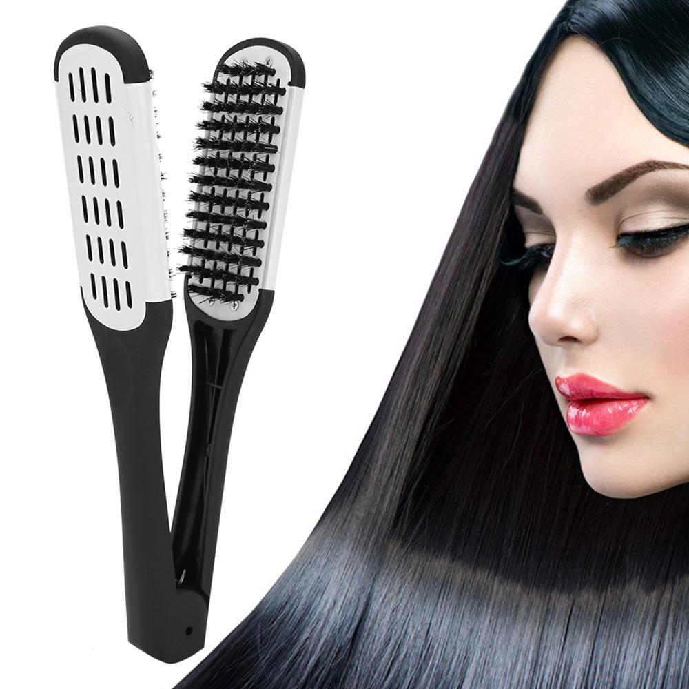 Professional Hair Straightening Comb Anti-Static Double Sided Brush  Hair Straightening
