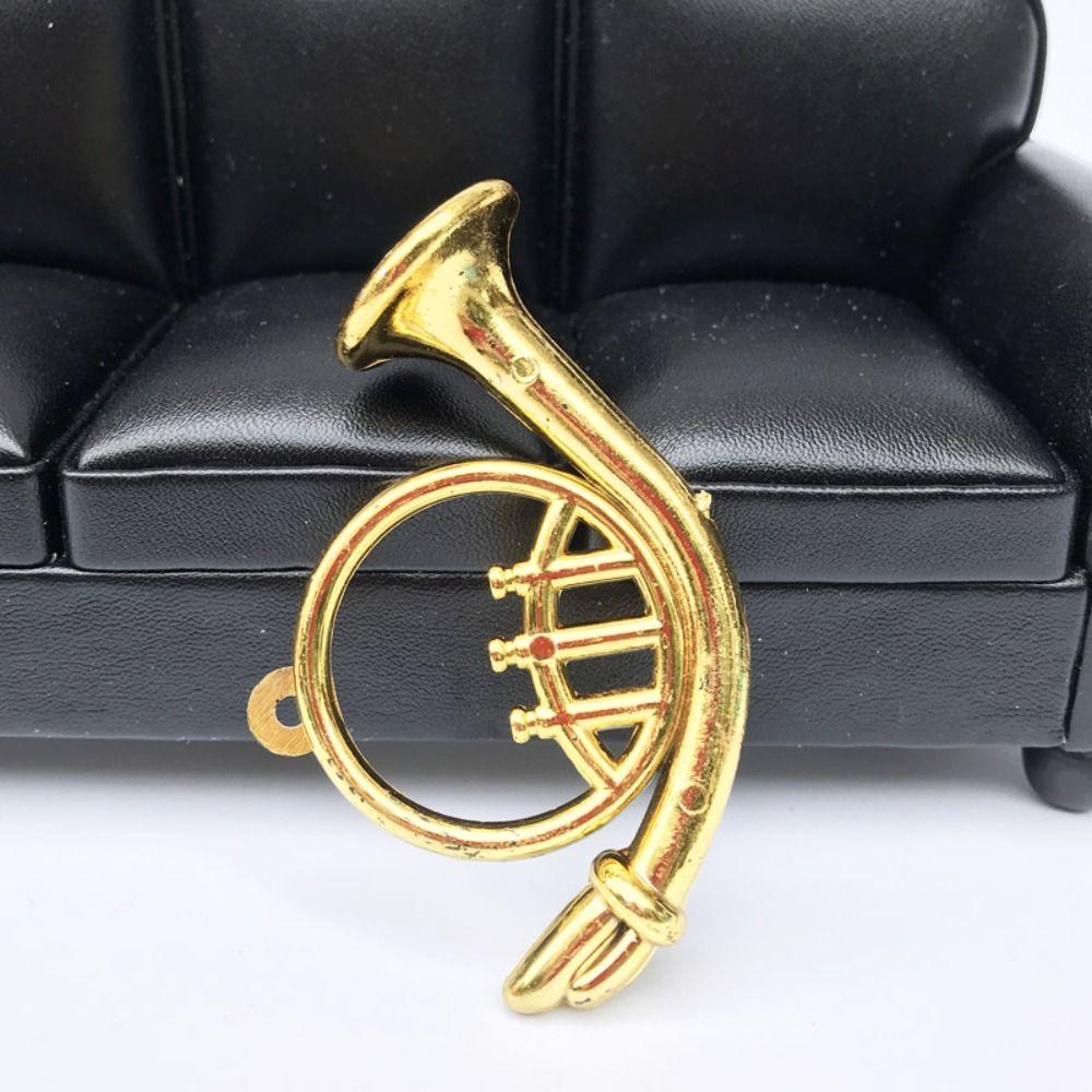 Plastic Plastic Gold Musical Instrument Saxophone Dollhouse Mini Musical  1:12 Dollhouse
