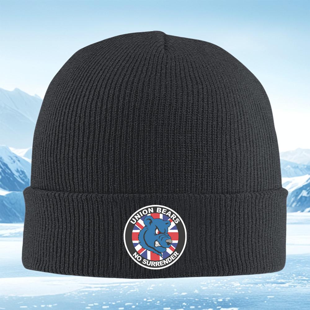 Angry Bear Flag British Union No Surrender Men Women Unisex Knitted Hat Beanie Pullover Cap Winter Thermal Warm Christmas Outdoo
