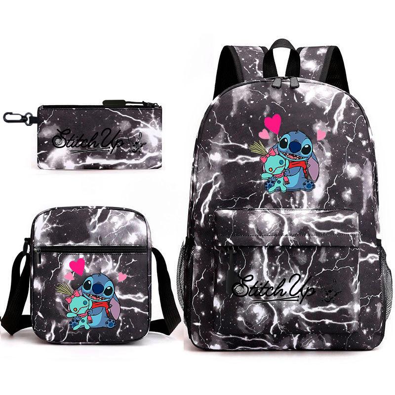 Backpack Heat Transfer Backpack Satchel Pencil Bag Three-Piece Set School Season Student Schoolbag Three-piece set