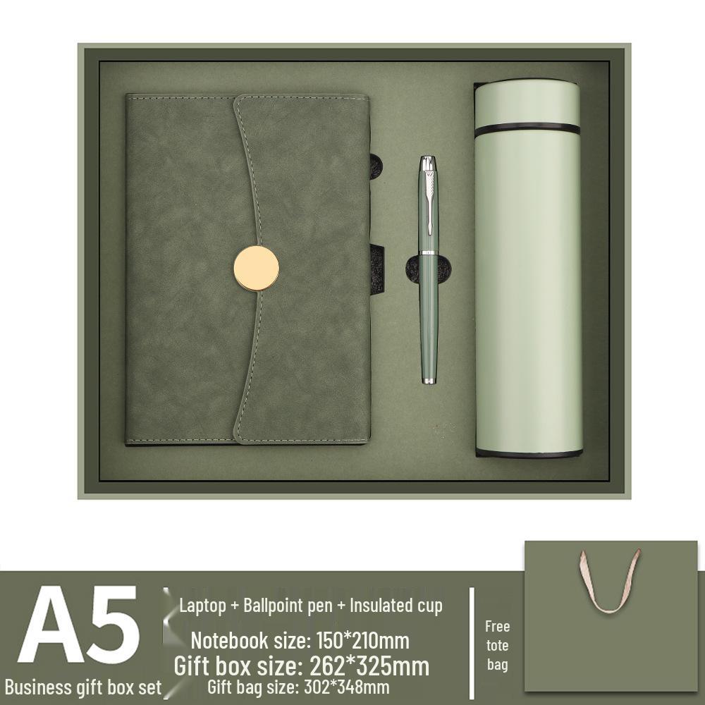 High-Grade Three-Fold Diary Notebook Gift Set with Custom Logo Printing