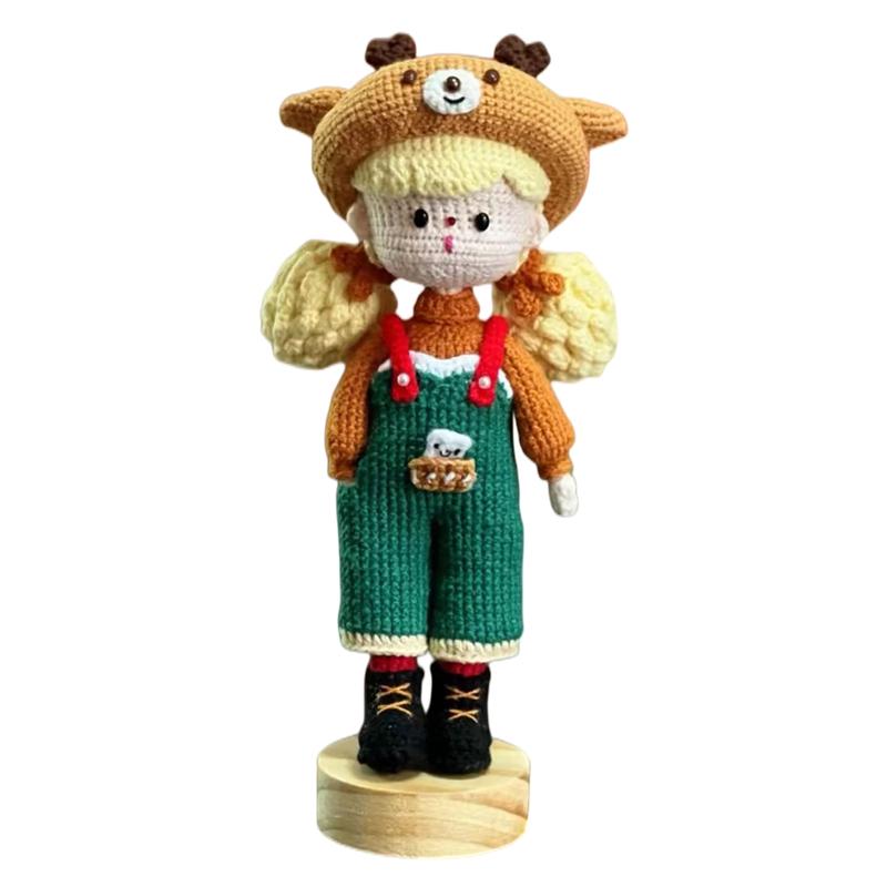 Gril Crochet Kit DIY Doll Crocheting Kitsmaterial Gift Knitting Wool Crochet New Popcorn Sister Accessories Non-finished Product