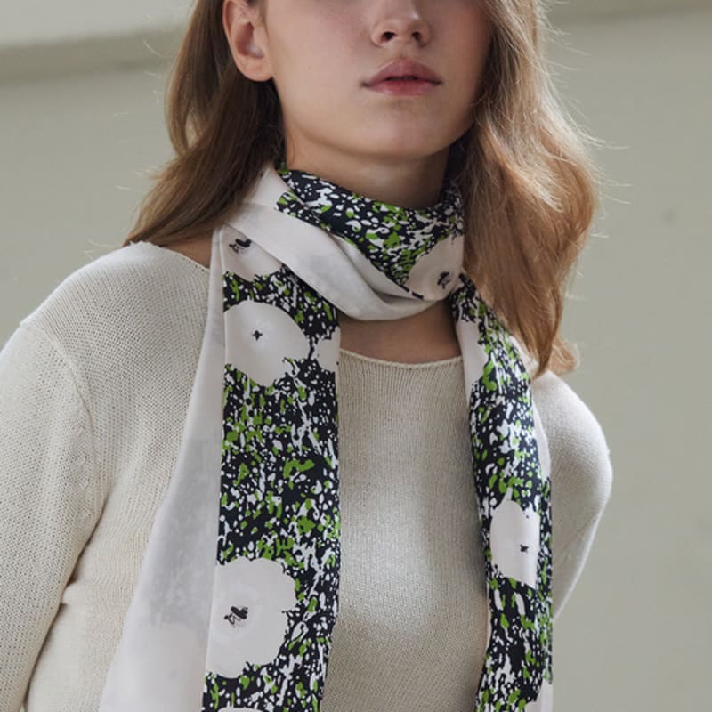 

ANA MAISON Garden of universe Long Petit Twill Scarf [PMLTS-1411] Garden of universe