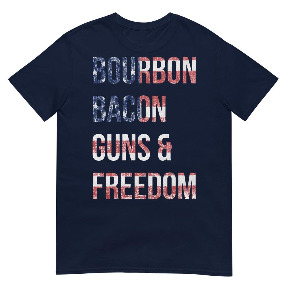 Bourbon Bacon Guns And Freedom Long Sleeve TShirt S