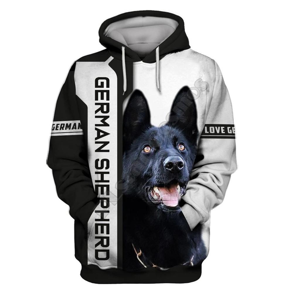 Never Underestimate An Old Man With A German Shepherd 3D All Over Printed Hoodies Pullovers Street Tracksuit Love Dog 01