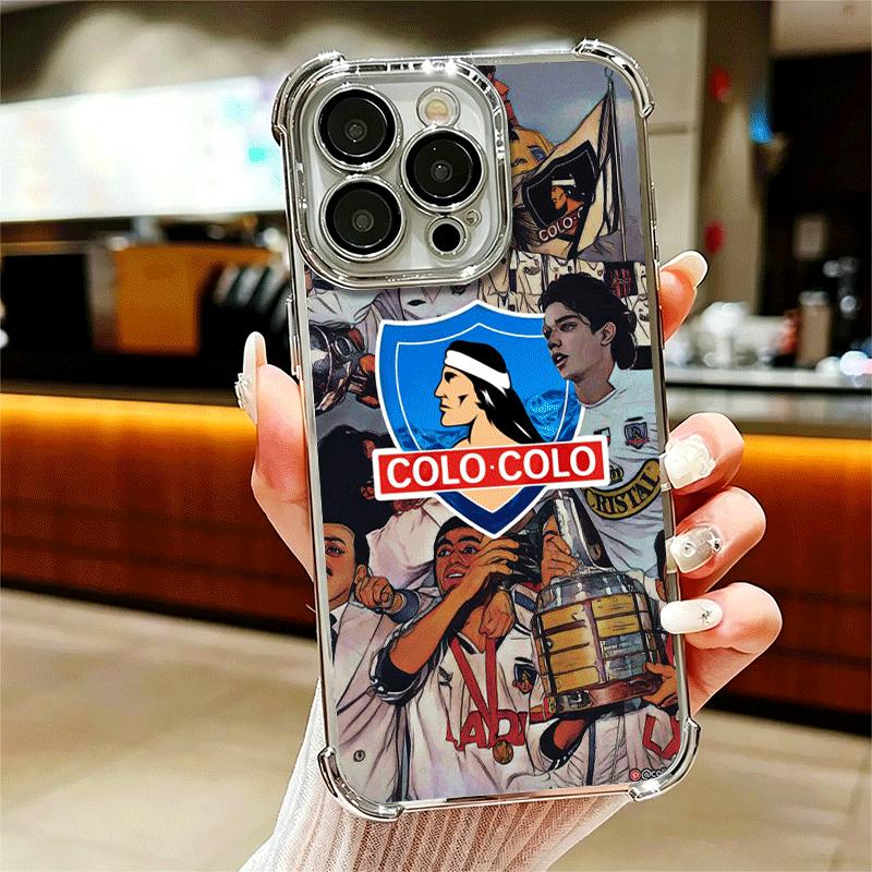 Social Y Deportivo Colo Club Plating Phone Case For Iphone 16 17 Pro Max Air 16E 14 15 Plus 12 13 Mini Anti-Fall Airabag Cover