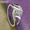 925 Sterling Silver AAA Zircon Ring Gift Charm Jewelry