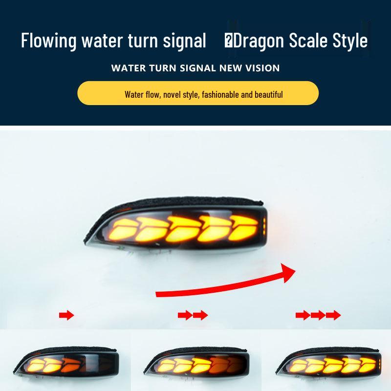 Toyota Camry/Corolla Altis Dynamic Blue Rearview Mirror Turn Signal with Smoked Daytime Running Light.