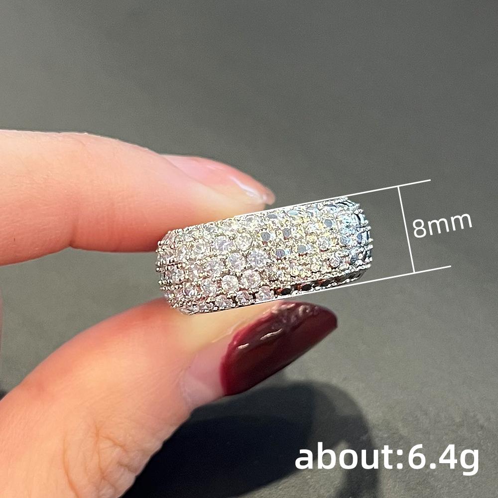 New Luxury Crystal Cubic Zirconia Rings for Women Fashion Geometric Band Design Bridal Wedding Party Rings Gorgeous Jewelry