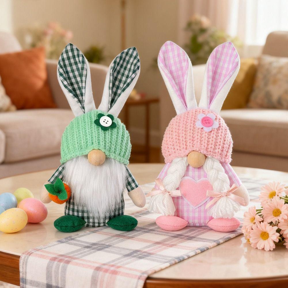 Easter Gifts Faceless Couple Doll Easter Decor Easter Bunny Ear  Home Decoration