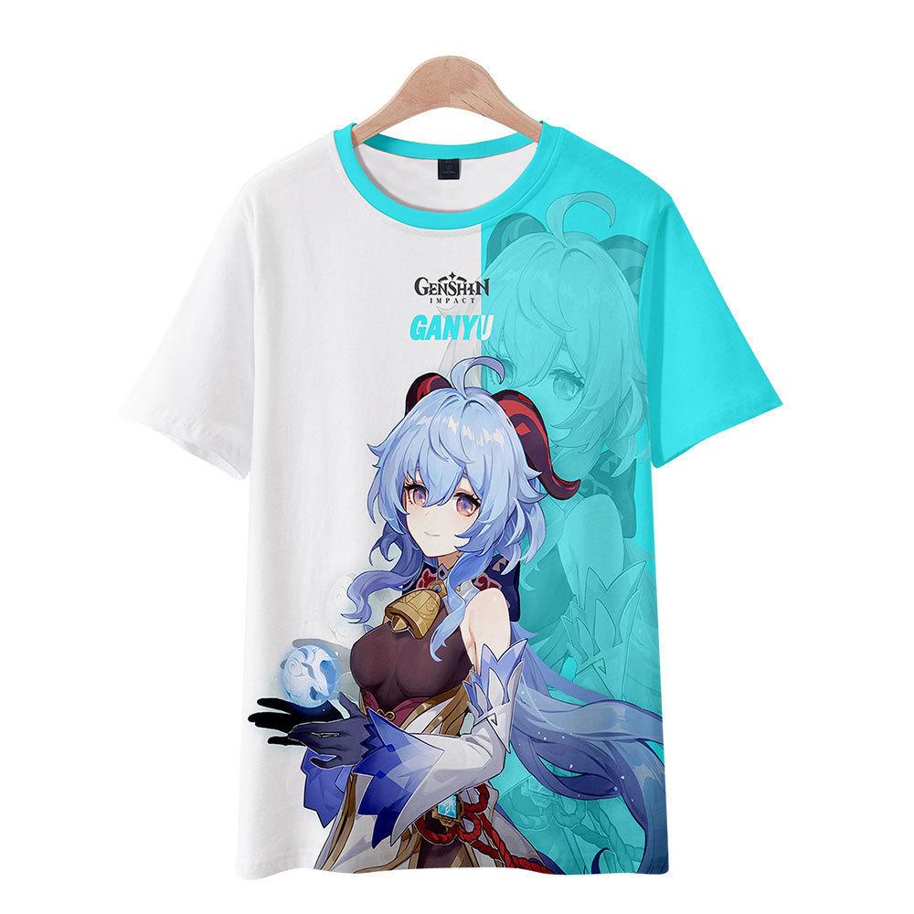 Yuanshen Project Short T Men's Genshin Impact Peripheral Short Sleeve T-shirt Men's Women's T-shirt