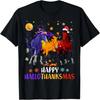 Happy Hallothanksmas Horse Halloween Thanksgiving Christmas T-Shirt