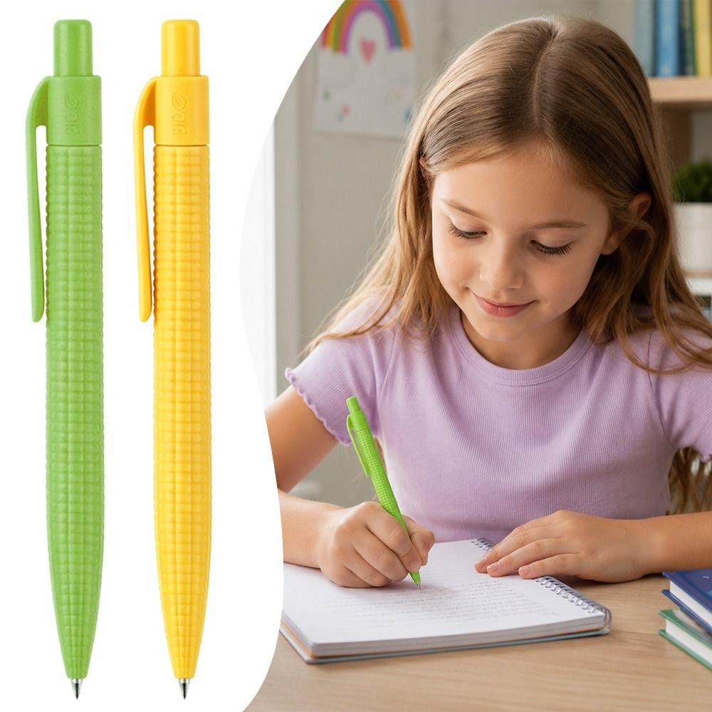 Corn Shape Ballpoint Pen Biodegradable Writing Pen Eco-Friendly Gel Pen Desktop Use