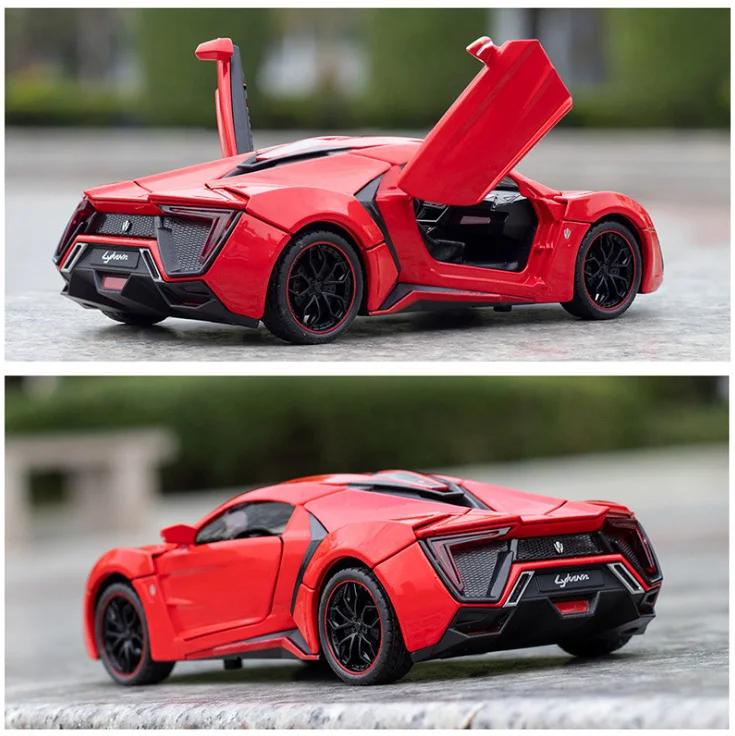 1:24 LYKAN Hypersport Diecasts & Toy Vehicles Metal Car Model Sound Light Collection Car Toys For Children Christmas Gift