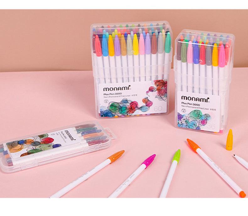 Munamy 3000 Korean Watercolor Outline Pens for Students – Water-Based, Colored Markers for DIY and Border Designs.