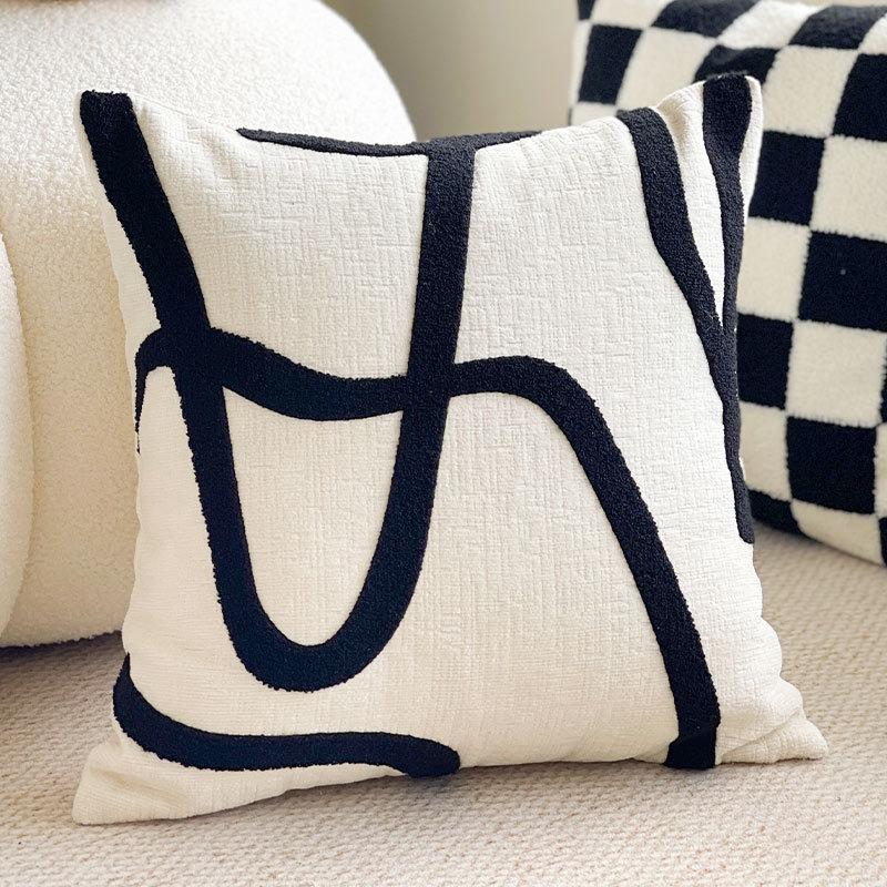Housse de coussin de luxe Nouvelle Housse de coussin amovible lavable Design populaire Décoration de canapé de salon Housse de coussin Coussin 45×45CM