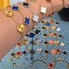 15mm Fine Natural Real Mother-of-pearl Four-leaf Clover Five Flowers Bracelet Titanium Steel Vacuum 18K Thick Plating Bracelet