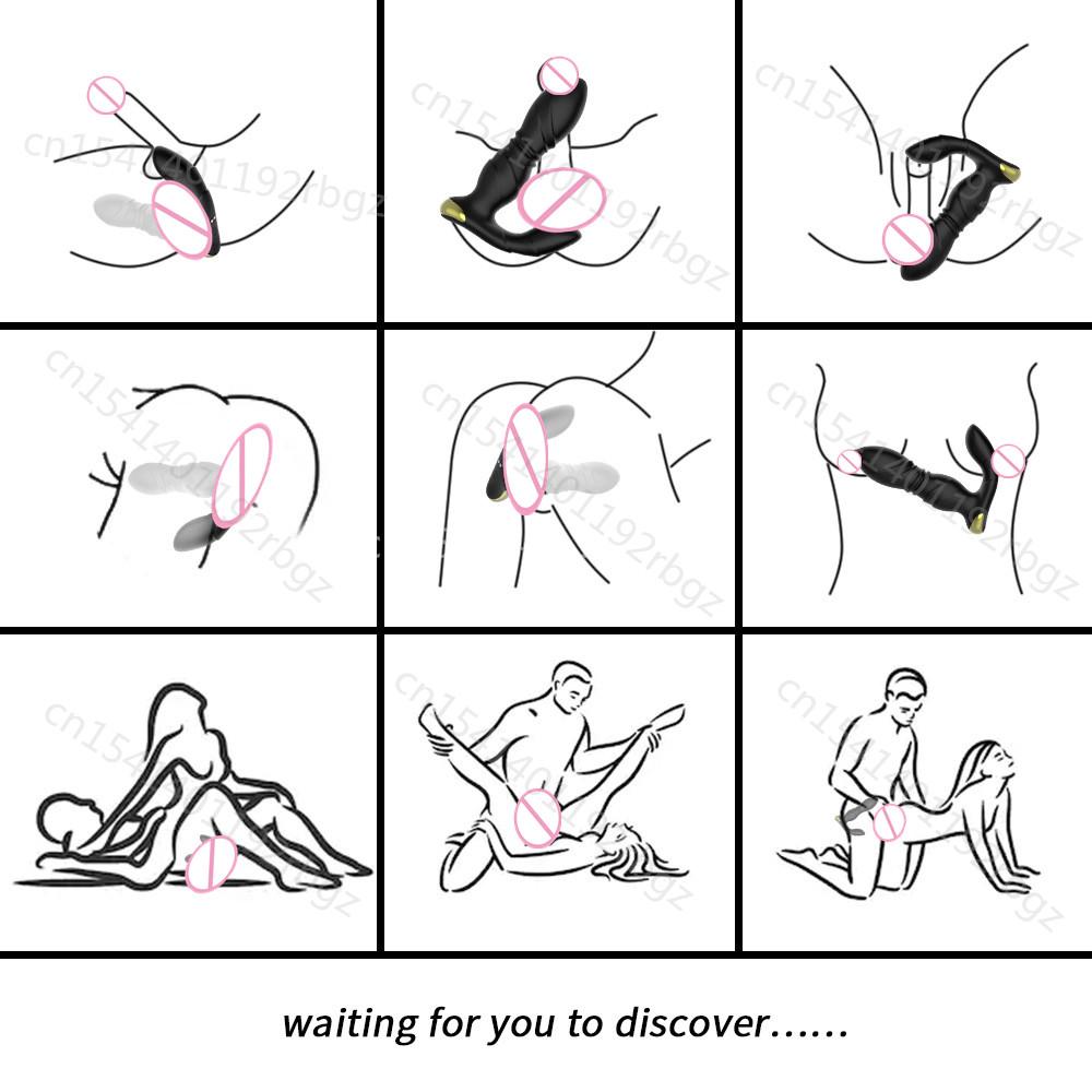 Plug anal reîncărcabil USB Bărbați Femei Vibratoare Telecomanda Dildo Plug Masaj de prostată Cupluri Vibratoare sexuale Accesorii pentru adulți