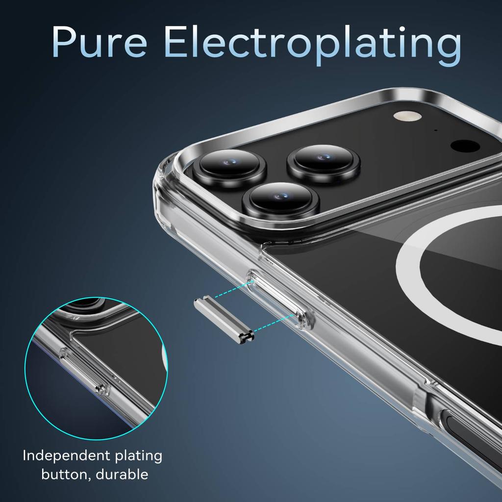 For iPhone 17 16 15 14 13 12 11 Pro Max XS Max XR Clear Magnetic Case MagSafe Compatible, Anti-Yellow, Shockproof Military Grade