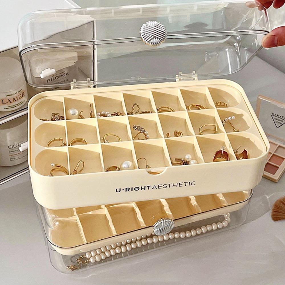 

Transparent Jewelry Tray PET Cosmetic Storage Box New Earring Necklace Display Box