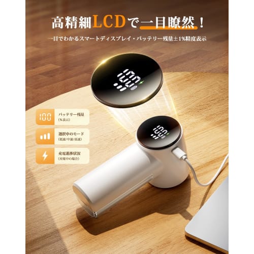 Sunytree Electric Lint Remover [2025 Upgraded Version, Large 6-Blade] with LCD Display, 3-Level Adjustment, Powerful 6-Blade Lint Cutter, Type-C Recha