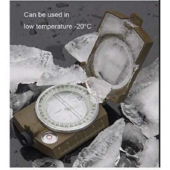 High Accuracy Metal Waterproof Military Compass for Directions (8 X 6.5 X 3 Cm, Green)