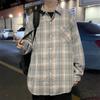 2024 Spring And Autumn Checkered Shirt Men'S Long Sleeve Sunscreen Jacket Casual Student Couple Trendy Shirt