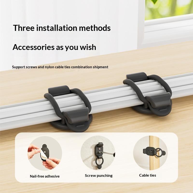 Adjustable Elastic Adhesive Cable Clips 1/5PCS Strong Adhesion Wire Management Holder for PC Ethernet Cable Organization