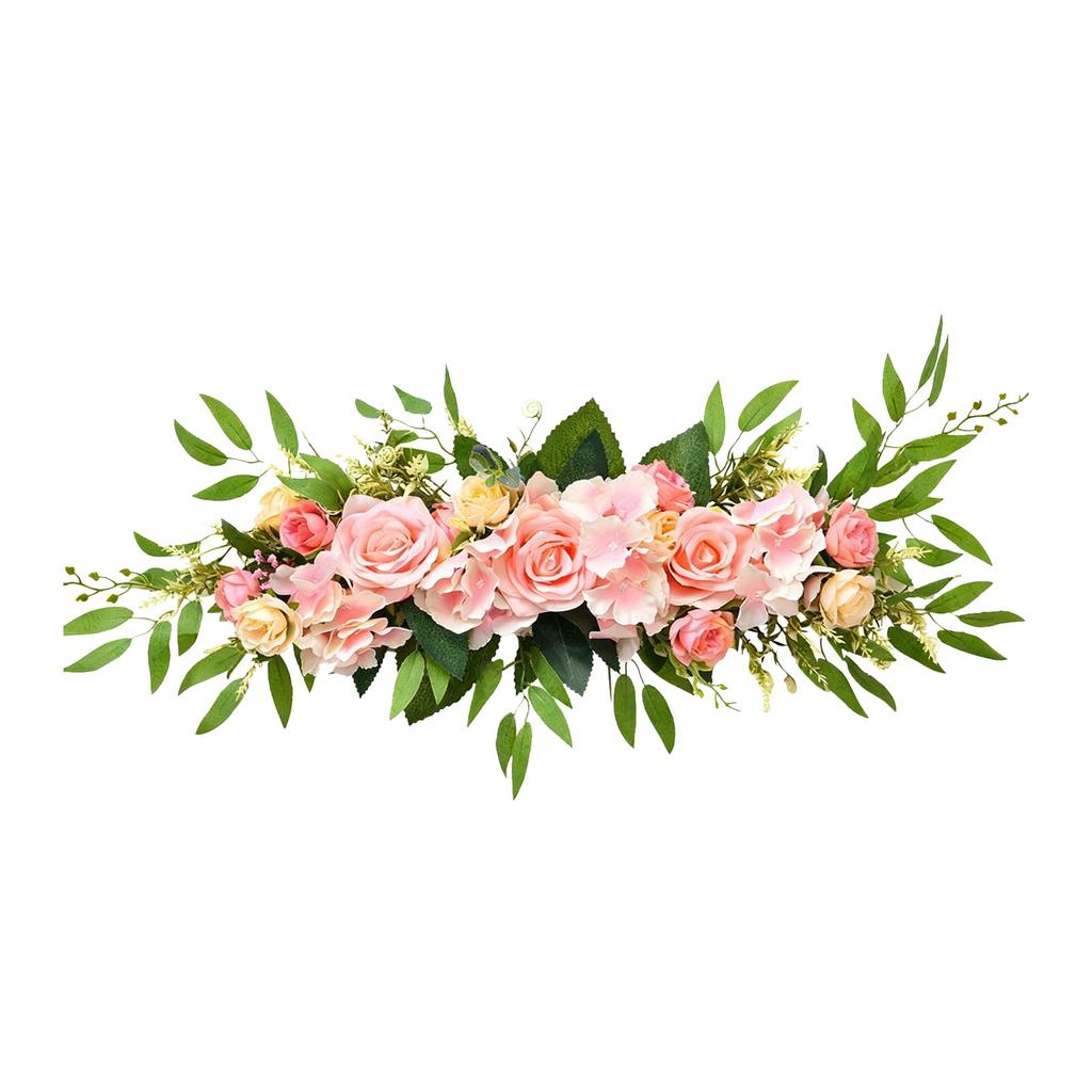Artificial Rose Garland Silk Fabric Lifelike Rose Flower Vine 70x15cm  for Wedding Party Dining Table Home Decoration