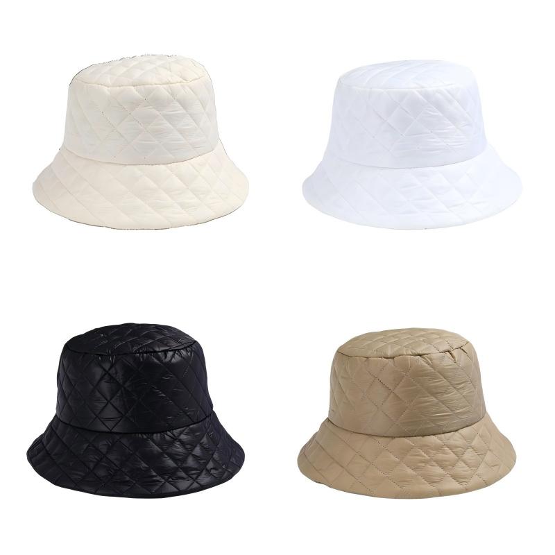 Autumn and Winter Waffle Solid Color Versatile Fisherman Hat Korean Style Outdoor Warm and Cold-Proof Fashionable Bucket Hat