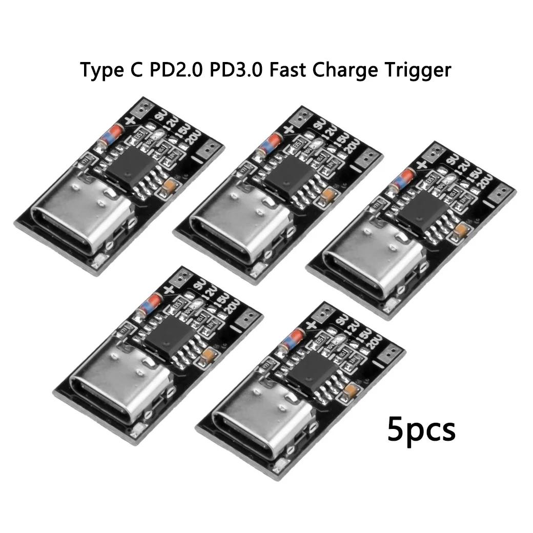 

5pcs Type C PD2.0 PD3.0 Fast Charge Trigger Polling Detector USB Boost Power Supply Change Module Charger Board diymore