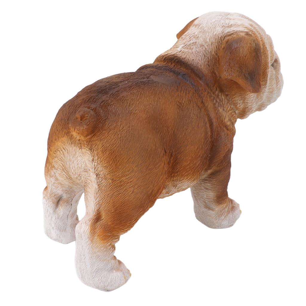 English Bulldog Puppy Statue Lifelike Resin Bulldog Sculpture for Garden Lawn Porch Decoration