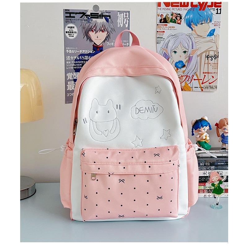 

Школьный рюкзак новый, высококачественный, свежий и милый рюкзак в горошек с бантом, легкий рюкзак для учеников средней школы