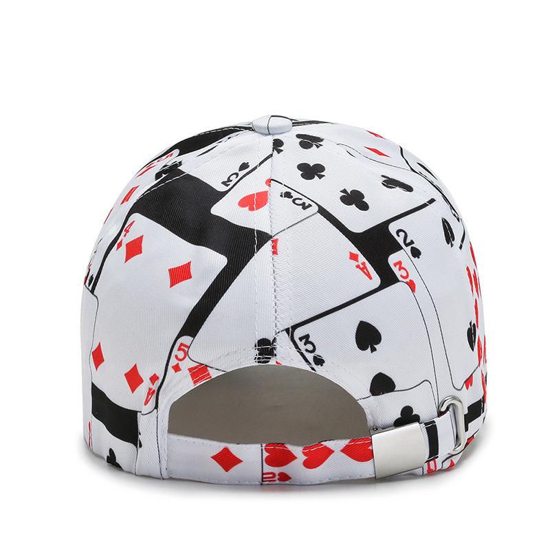 Hat Men's and Women's Trend Printing Elements Baseball Cap Korean Edition Fashion Street Trend Hat Hip Hop Poker Hat Outdoor Hat
