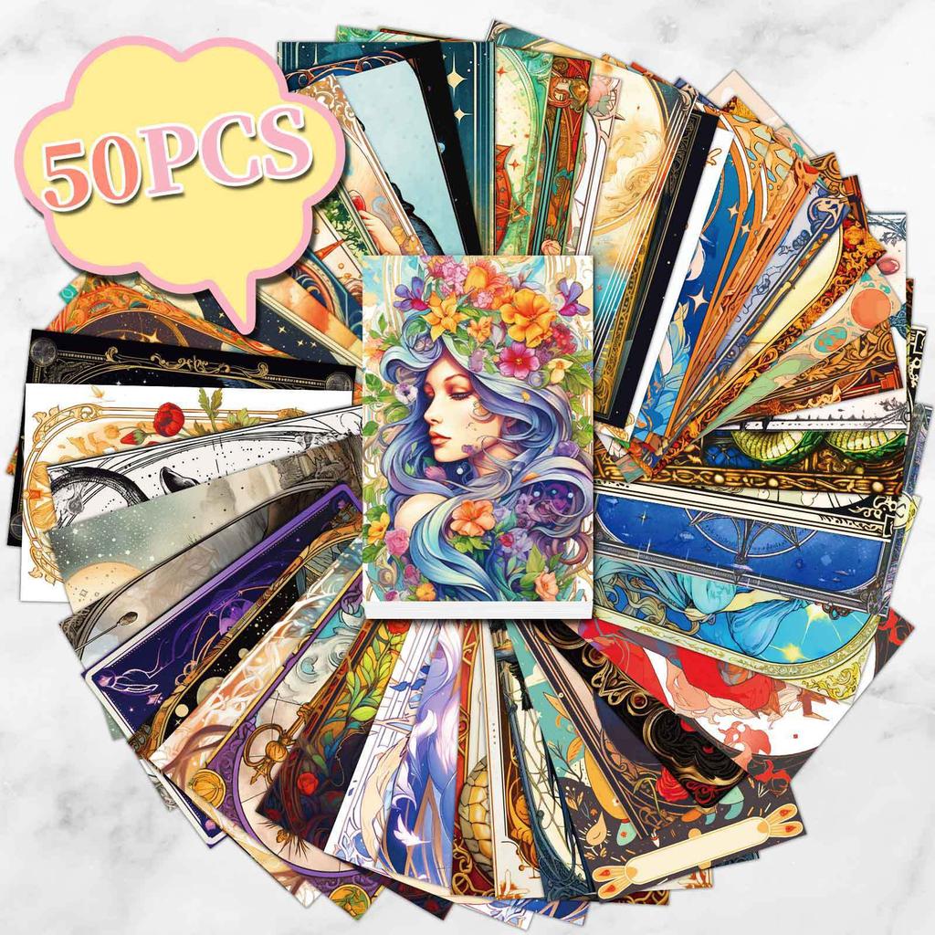 50 Tarot Cards, Wall Cards, Retro Wall Decoration Cards, Posing Ins Life Decoration Background Ming