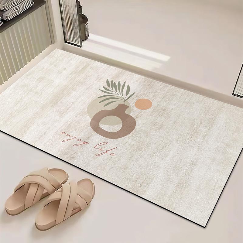 Toilet Floor Mat Entrance Quick Drying Foot Mat Absorbent Anti Slip Mat Bathroom Floor Mat