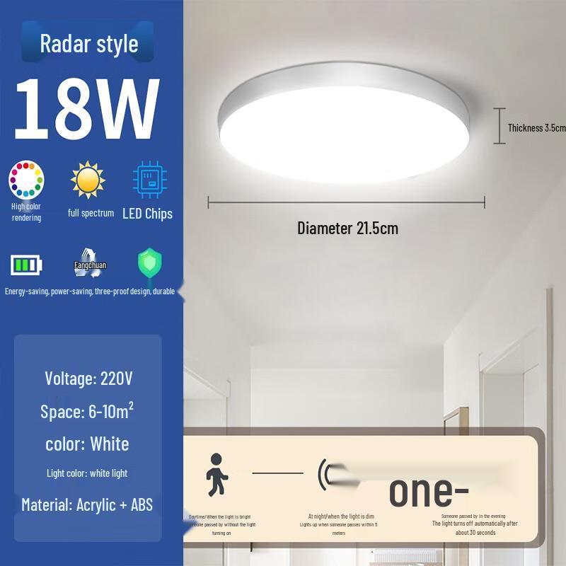 Suiyi LED Radar Sensor Ceiling Light 18W White Light