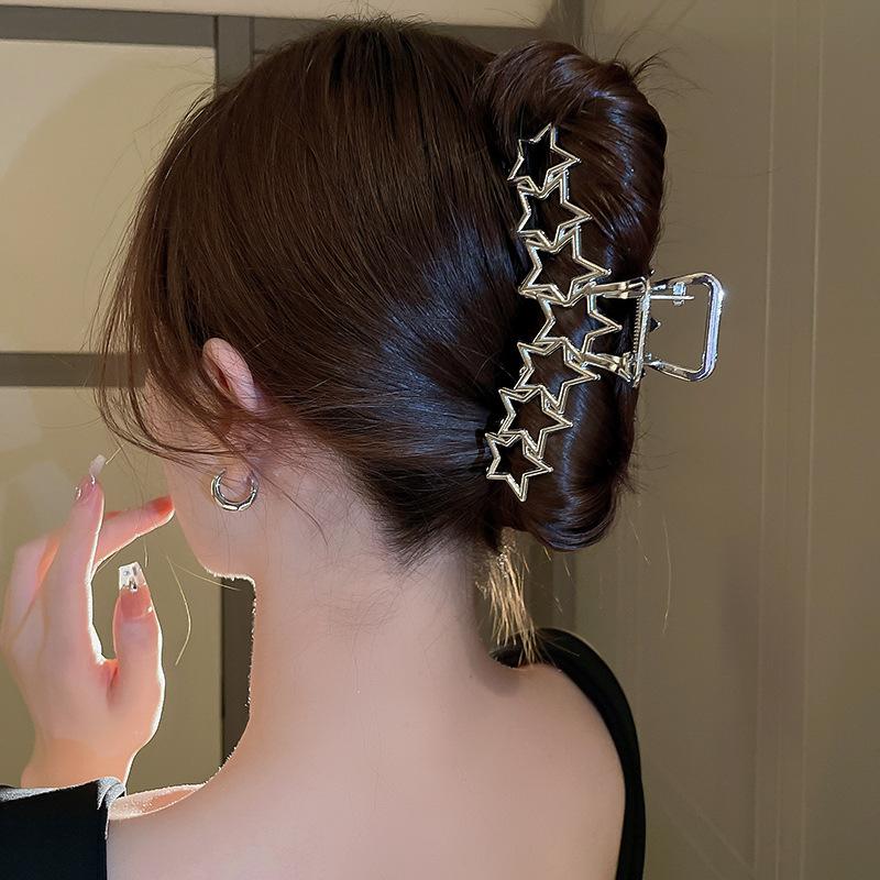 Mode Metall Stern Hohl Haar Klaue für Frauen Gold Silber Farbe Kreuz Krabben Haar Clip Koreanische Mädchen Haar Zubehör Greifen clip