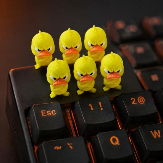 Personalized Desk Toy 3D Printed Angry Yellow Duck Ornament, Funny Gag Gift Decoration, Cute Miniature Figurine for Home Office Decor Animal