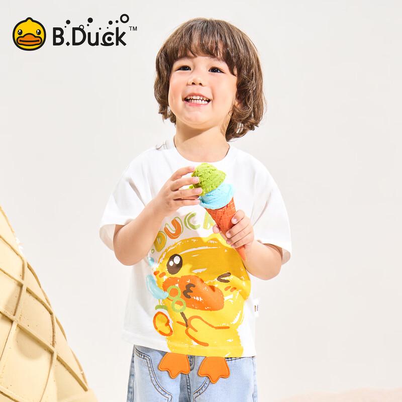 B.Duck Boys' Cartoon Print Cotton Short Sleeve T-Shirt