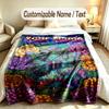 Butterfly Theme Soft Blanket Personalized Custom Name Text Print Warm Blanket Home Sofa Bedroom Decor