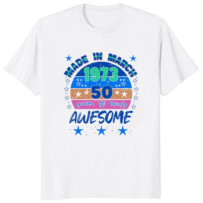 50 Year Old Gifts Graphic Tshirts Vintage 1973 Limited Edition 50th Birthday Shirt Men Clothing Classic Women TShirt Casual Tee