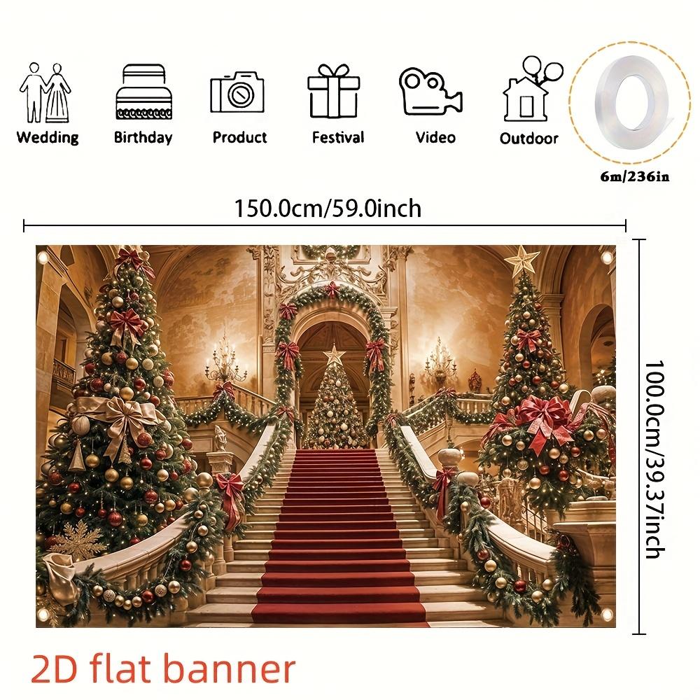 1Pcs Red Carpet Christmas Tree Celebration Decoration Background Holiday Backdrop Decorations For Photo Studio Booth Party