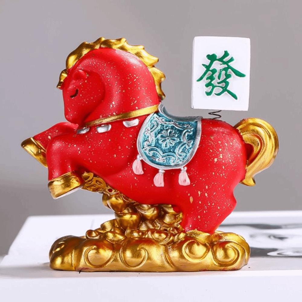 Desktop Ornament New Year Mascot Miniature Resin Zodiac Ornaments Gift Horse Figurine Cabinet